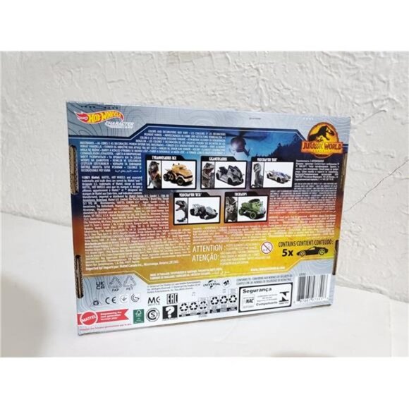 Jurassic World Hot Wheels Character Cars T Rex Die Cast Car 5-Pack Collection - Picture 7 of 7